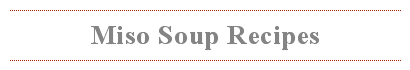 Miso-soup recipes